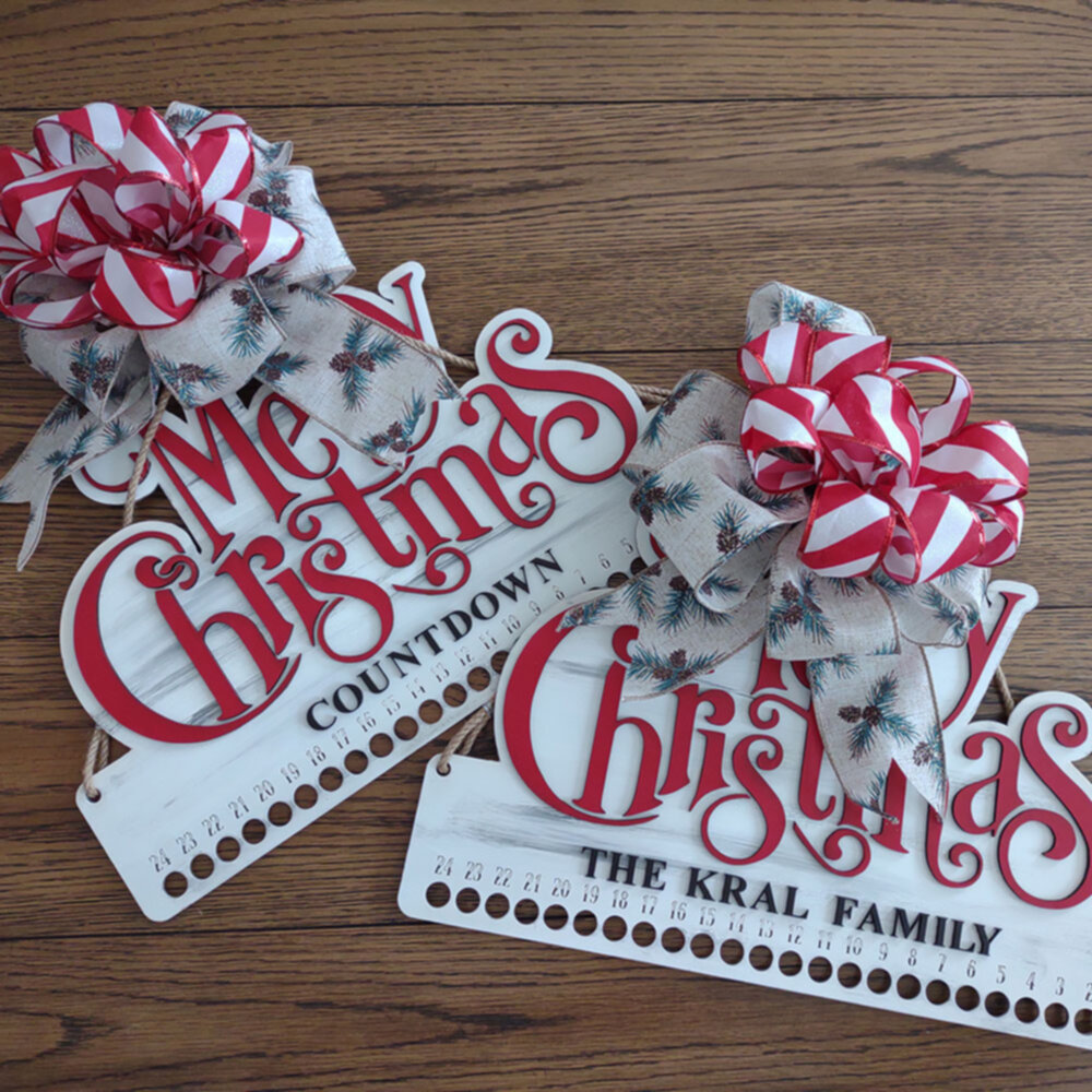 Christmas candy cane countdown calendar