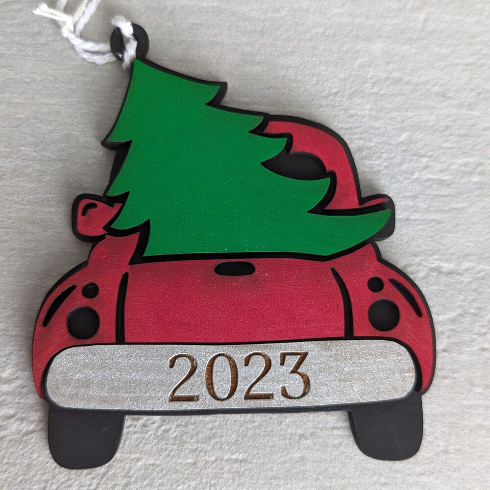 A Red Truck Christmas Ornament