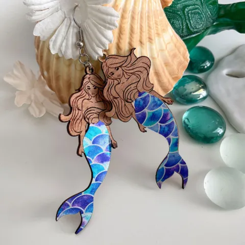 Mermaid earrings product photo