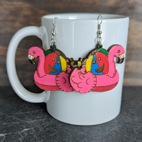 Summer flamingo float earrings