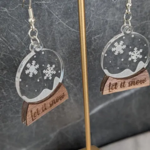 Snow globe earrings