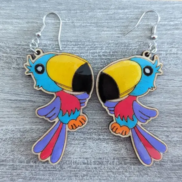 Summer parrot earrings